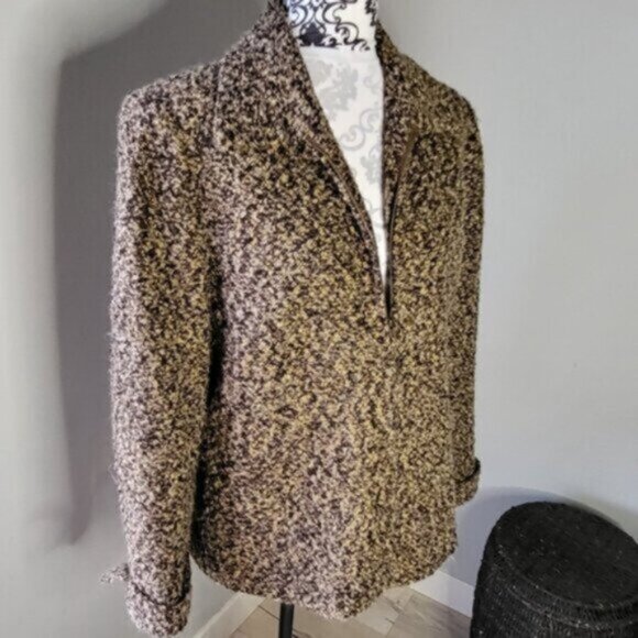 Liz Claiborne Zip Blazer  Shearling Jacket Sz 12 - Picture 11 of 12